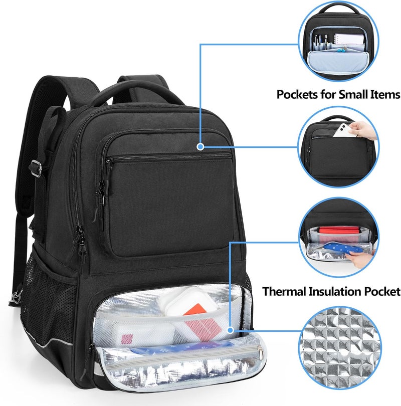 samdew Wheelchair Backpack, Wheelchair Bag for Back of Chair, Wheel Chair Basket to Hang on Back with Thermal Insulation Pocket, Electric Wheelchair Accessories Storage for Adults & Seniors, Bag only - Image 4